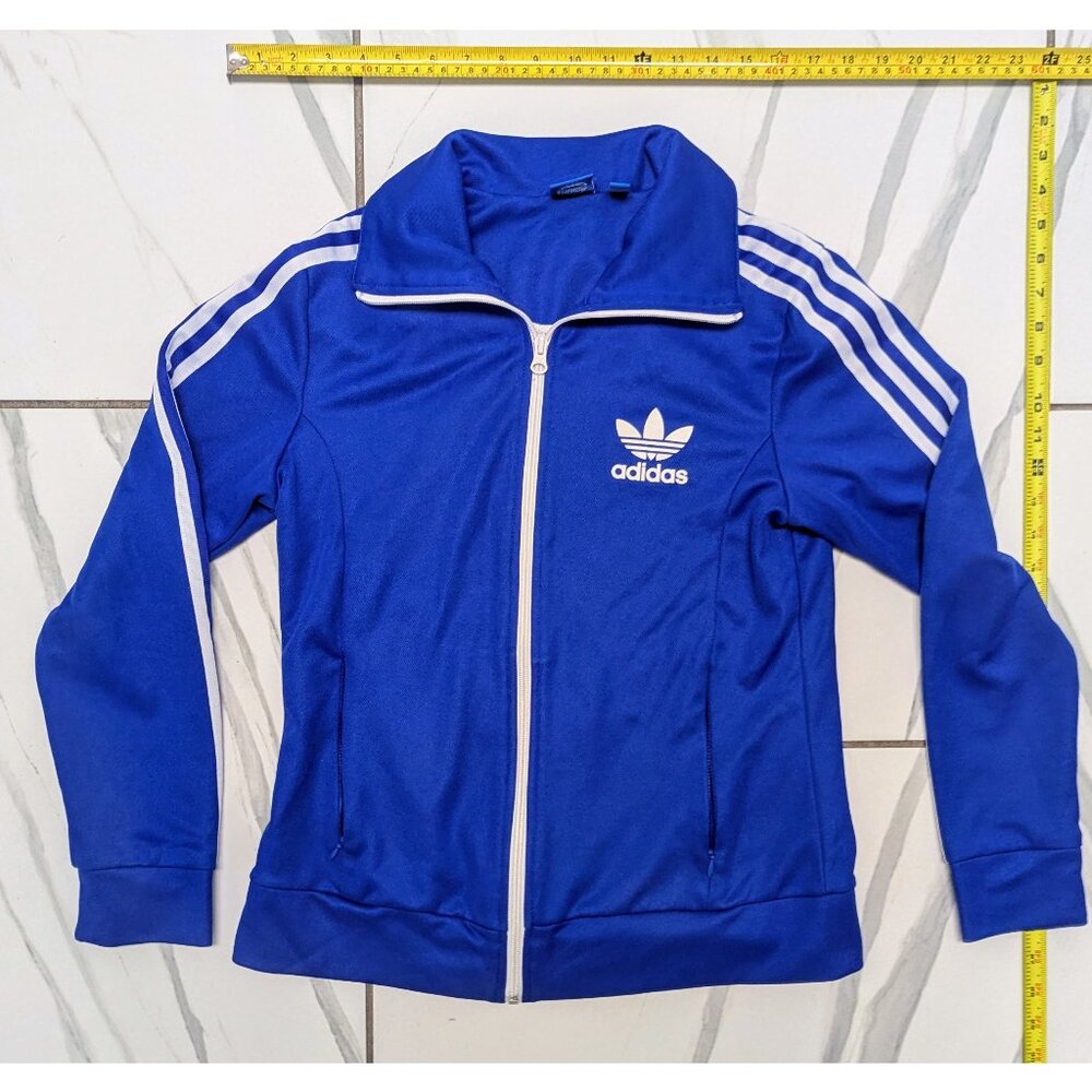 adidas Jacket Blue Zippered Sweatshirt Size Medium